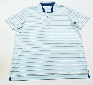 Greyson Polo Shirt Mens XL Blue Striped Short Sleeve Stretch Classic Fit Golf